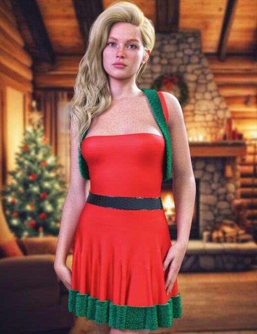 Jmr dforce christmas time outfit for genesis 9 and 8 females