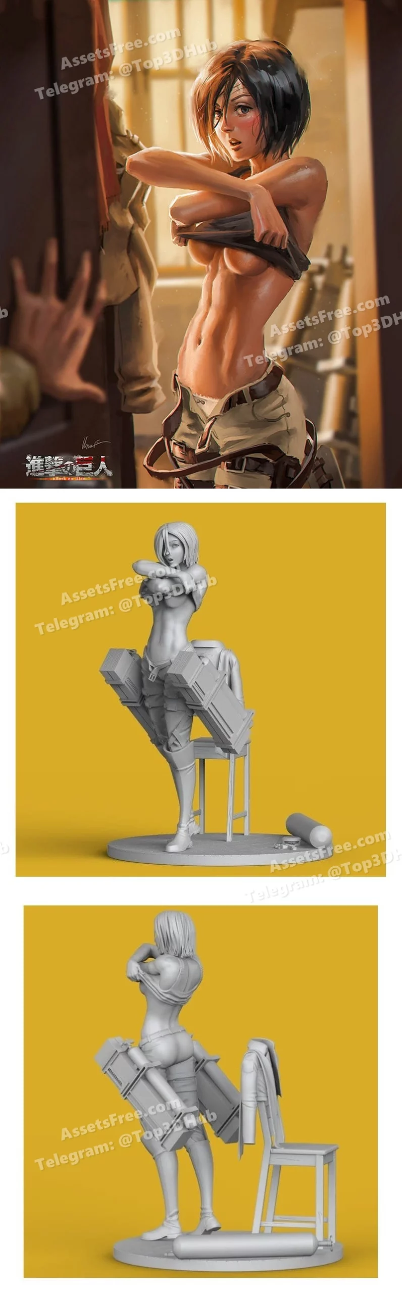 Moa – Mikasa Ackerman – STL 3D Print Model | AssetsFree.com Moa mikasa ackerman