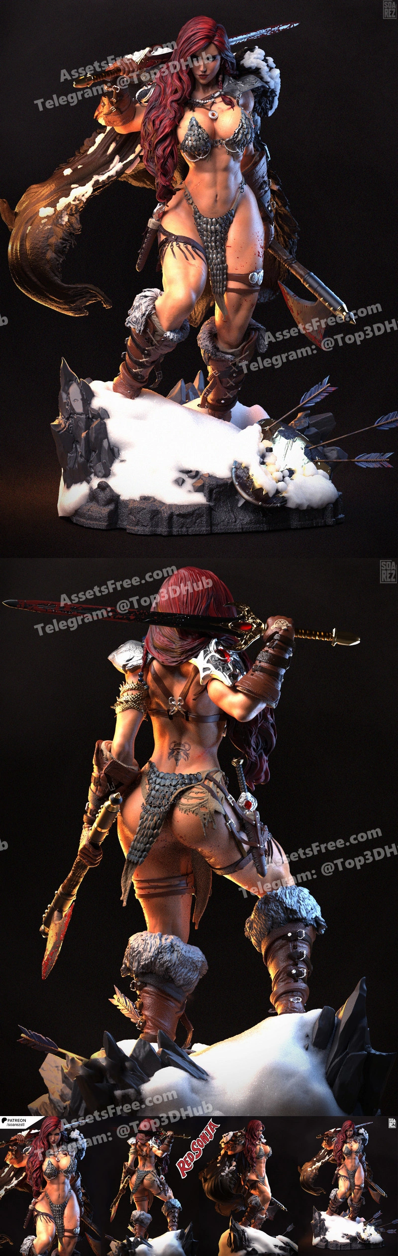 Red sonja soarez stl patreon