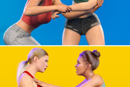 Z against my will couple poses for genesis 9 and 8 female