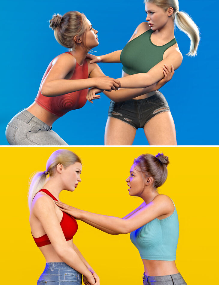 Z against my will couple poses for genesis 9 and 8 female