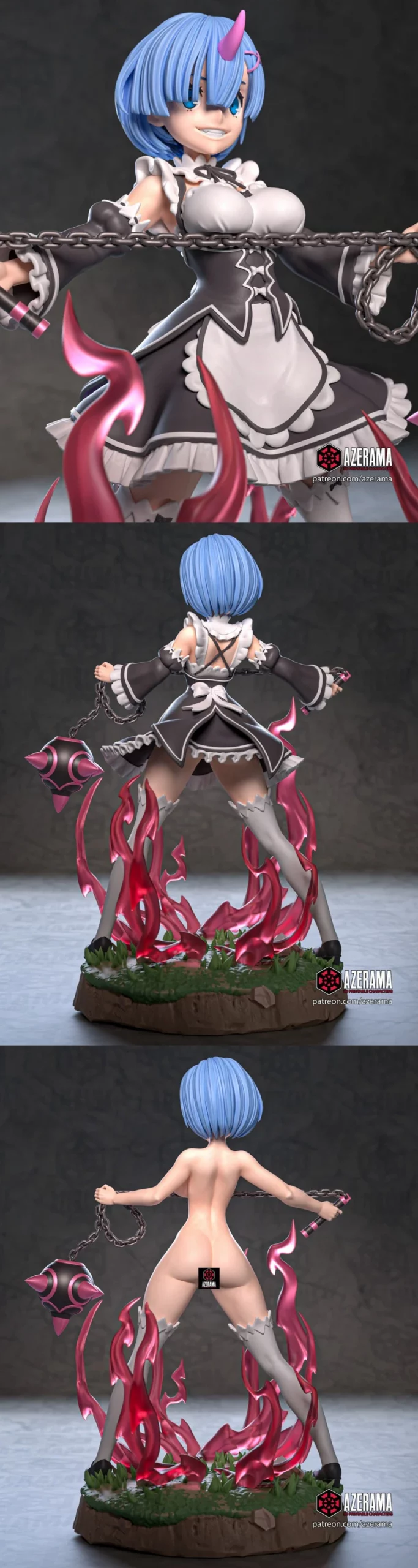 azerama – re zero – rem – STL 3D Print Model | AssetsFree.com azerama – re zero – rem - 3D model for printing | AssetsFree.com