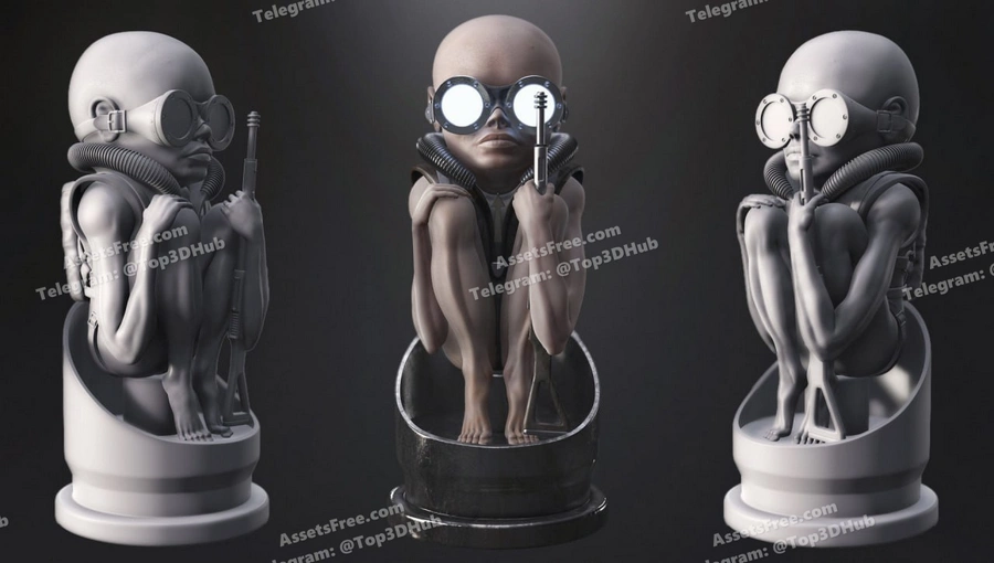 Baby bullet giger and alien tribute 3d print20220106 3590 8x3av8