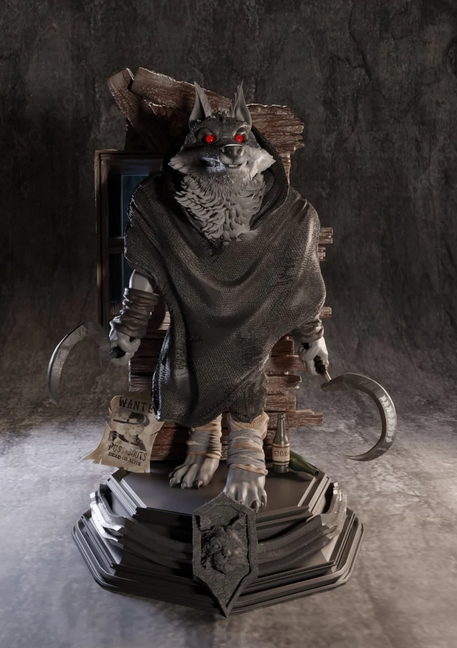 big bad wolf - 3D model for printing | AssetsFree.com