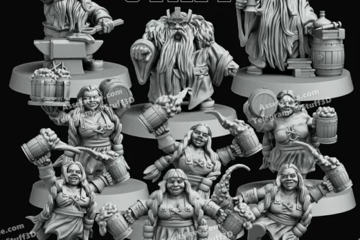 blood bowl team – reaml of paths – dwarf – iron bolt – support staff - 3D model for printing | AssetsFree.com