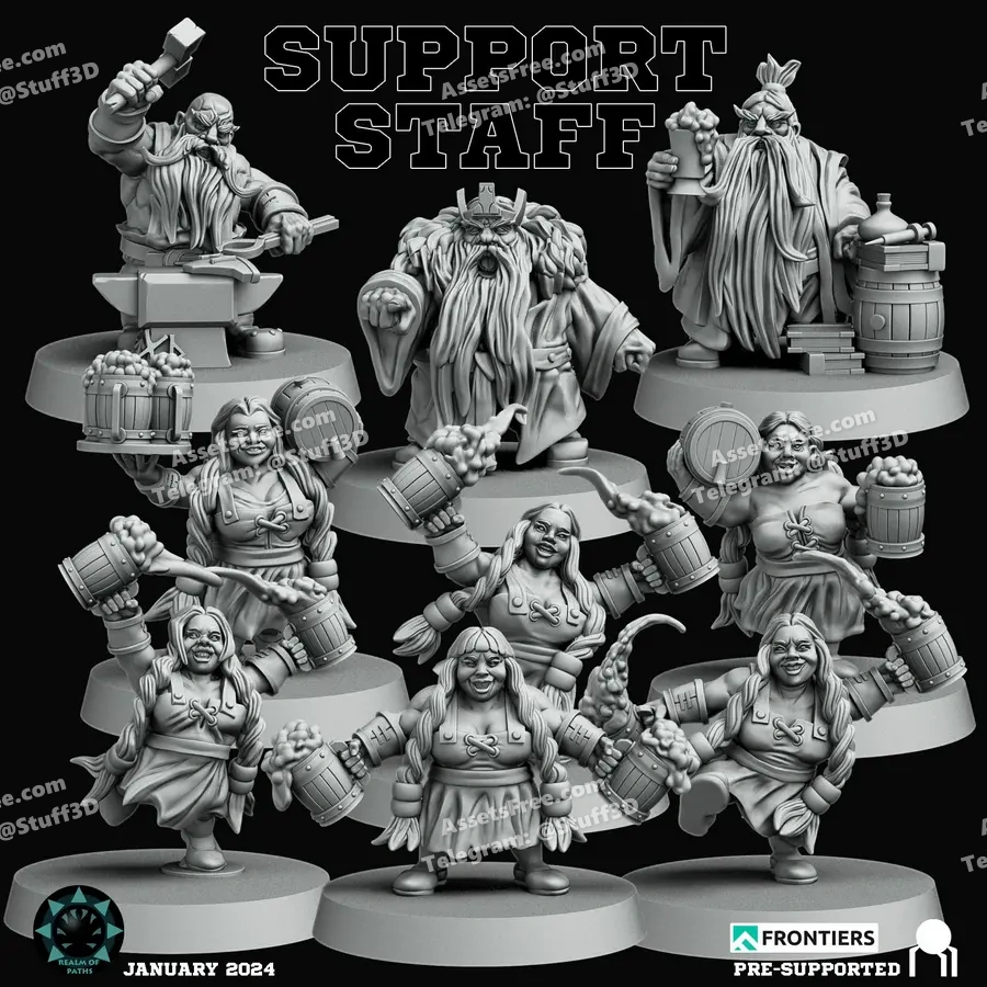 blood bowl team – reaml of paths – dwarf – iron bolt – support staff – STL 3D Print Model | AssetsFree.com blood bowl team – reaml of paths – dwarf – iron bolt – support staff - 3D model for printing | AssetsFree.com