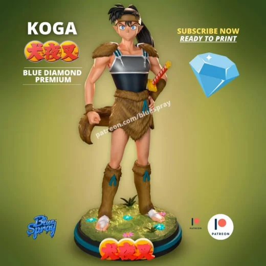 blue spray koga sculpture inuyasha - 3D model for printing | AssetsFree.com