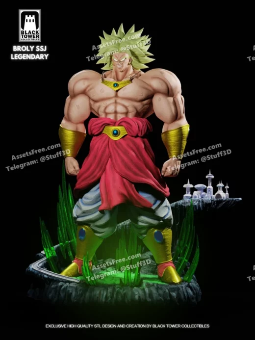 broly legendary super saiyan – black tower collectibles - 3D model for printing | AssetsFree.com