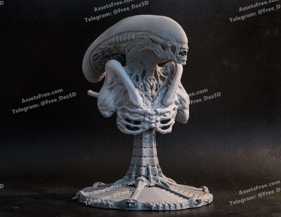 bust alien dog - 3D model for printing | AssetsFree.com
