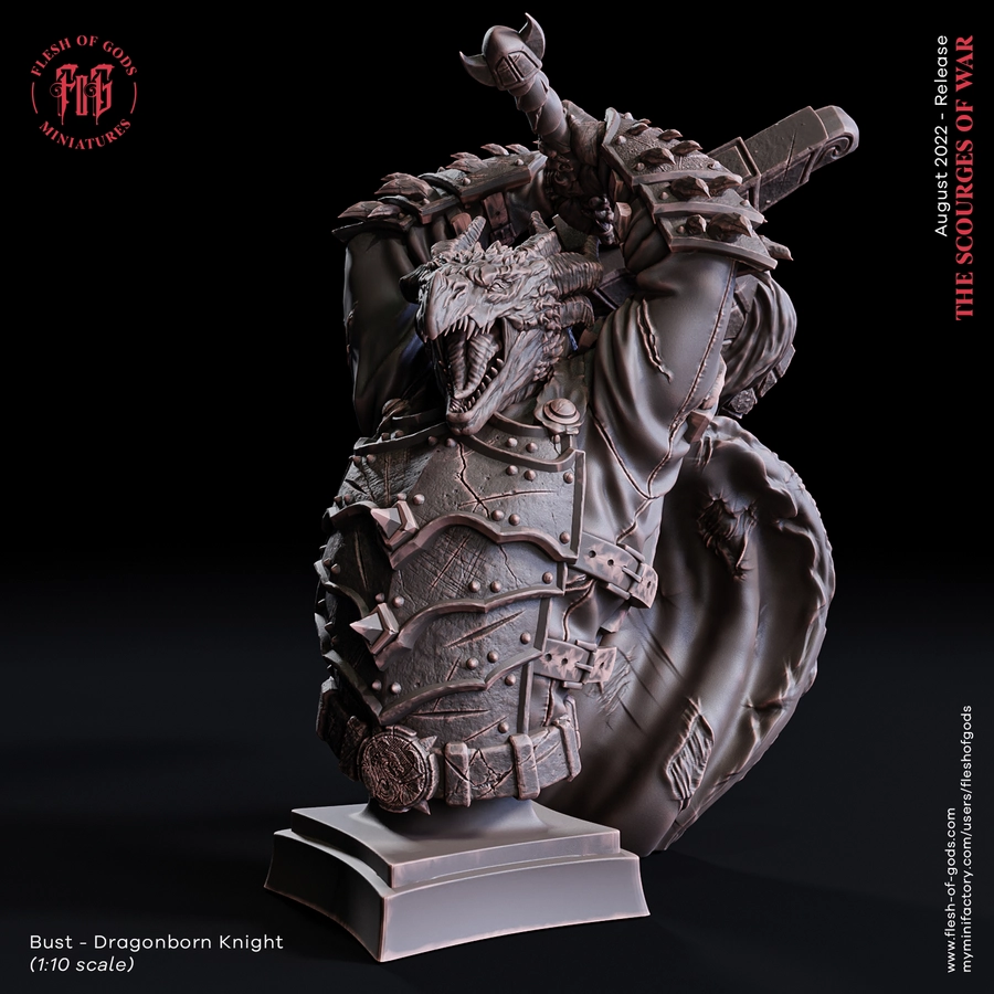 bust – dragonborn knight - 3D model for printing | AssetsFree.com