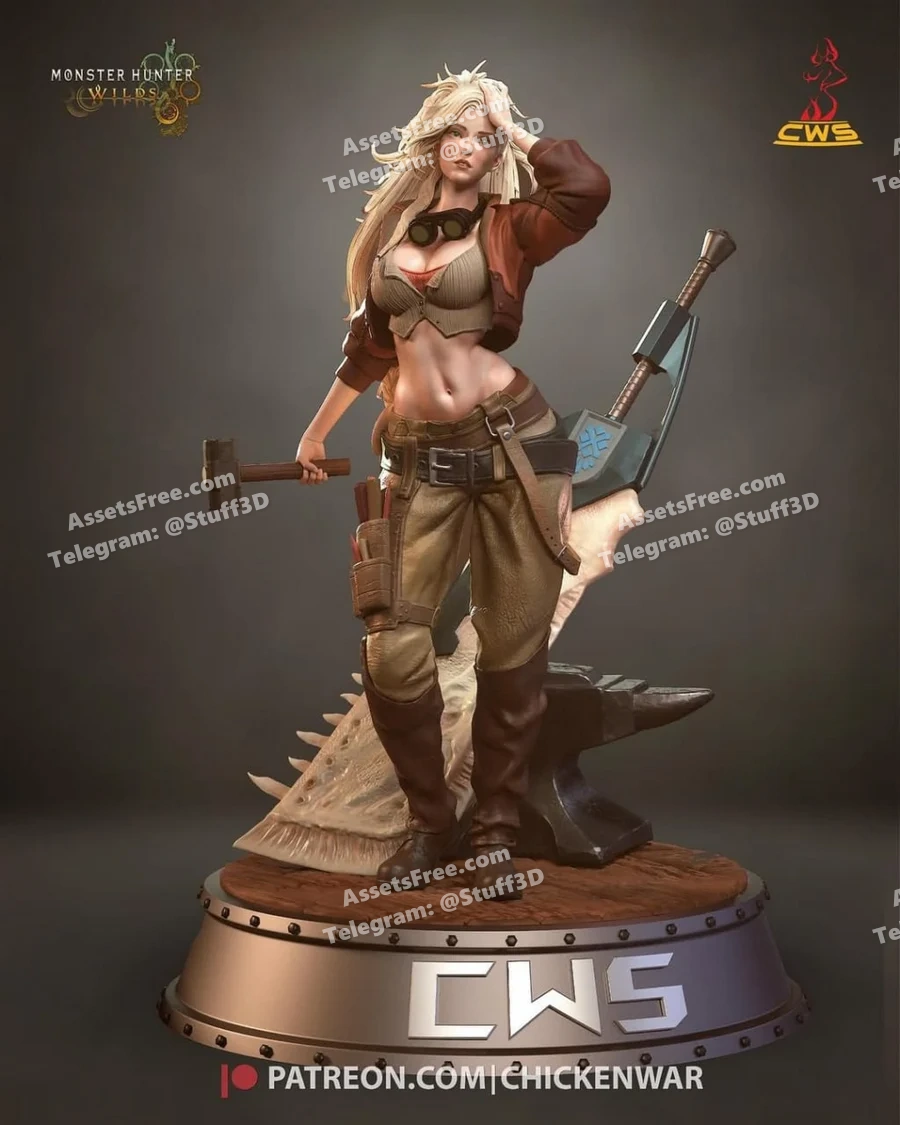 cw studio – monster hunter – gemma – STL 3D Print Model | AssetsFree.com cw studio – monster hunter – gemma - 3D model for printing | AssetsFree.com