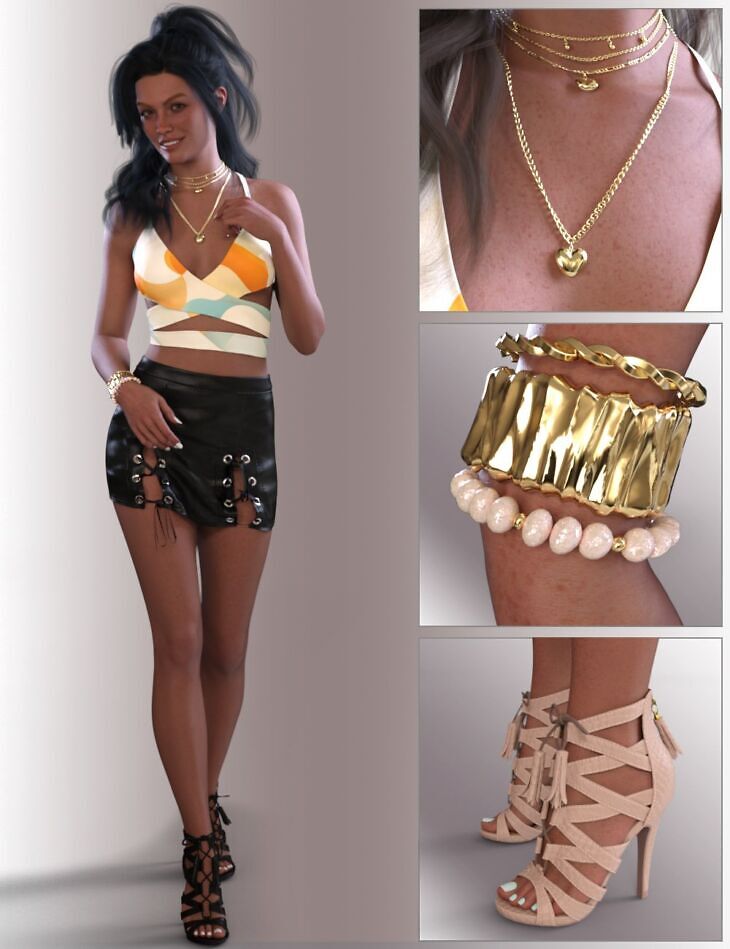 Dforce olissia outfit for genesis 9 feminine