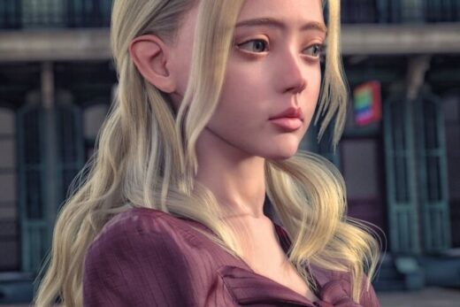 Dforce strand based fe choppy long hair for genesis 9