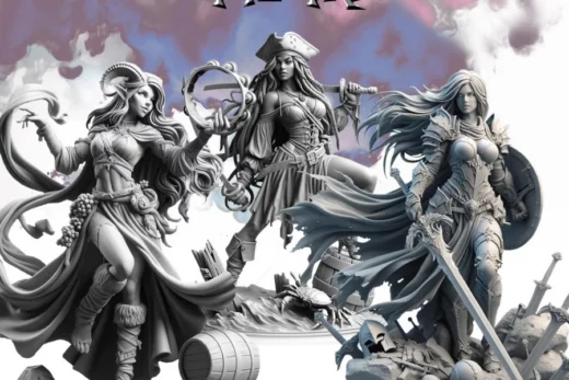 dark_charm_pin_up_ii__the_paladin_the_pirate__the_tiefling_ - 3D model for printing | AssetsFree.com