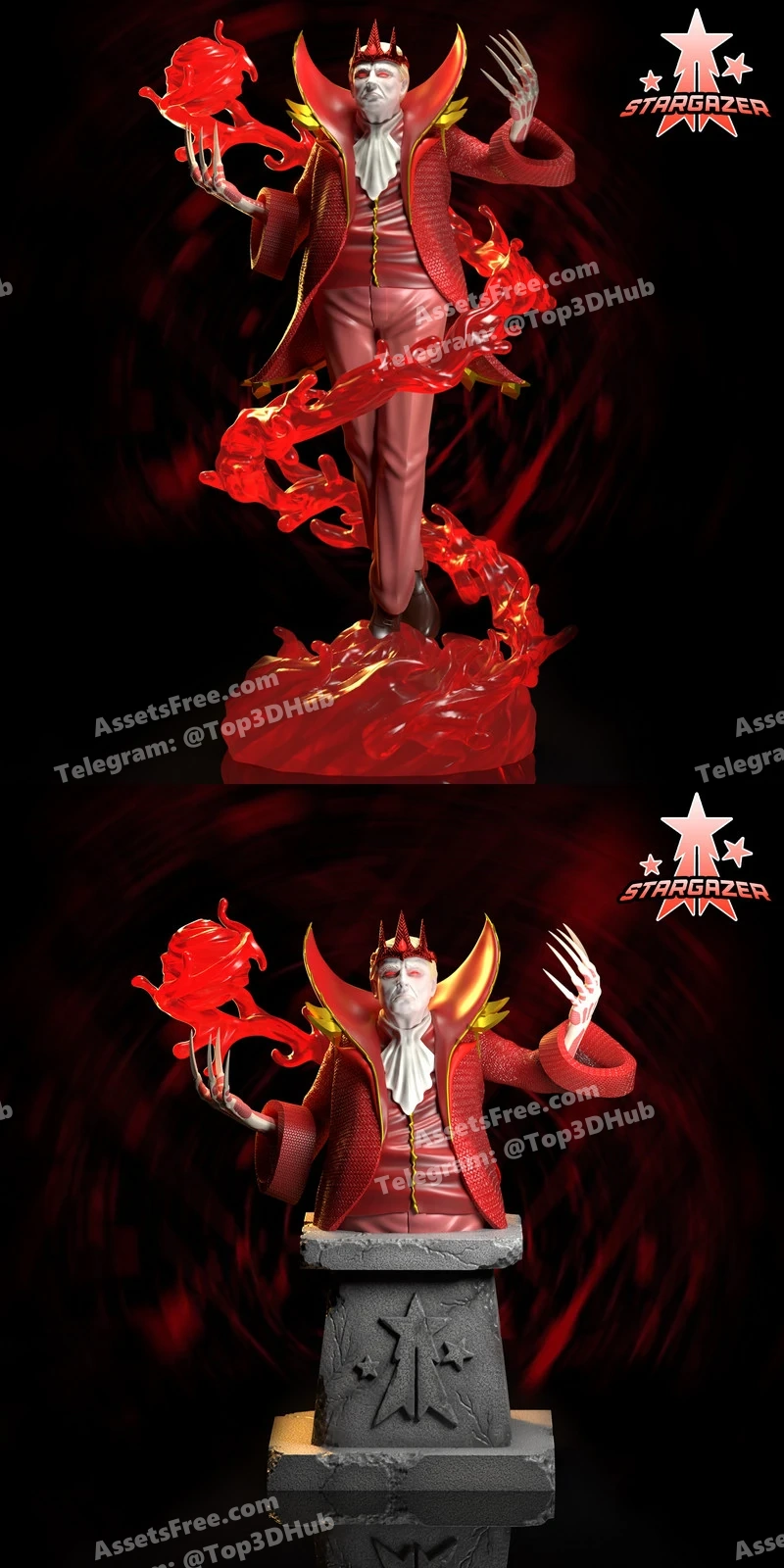 don laad rumpt sculpture and pedestal bust - 3D model for printing | AssetsFree.com