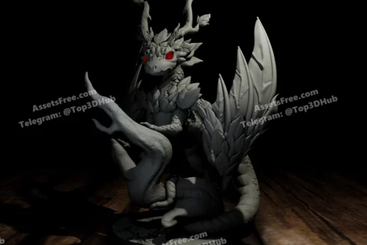 dragon gate tavern leaf dragon - 3D model for printing | AssetsFree.com