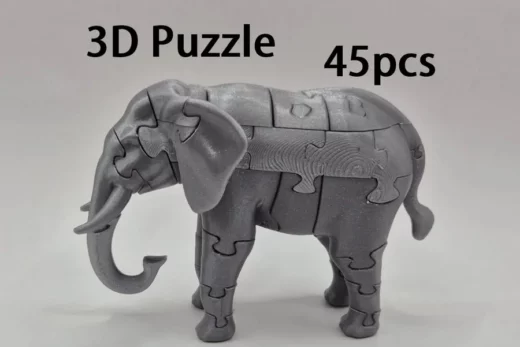 elephant 3d puzzle 45 pieces - 3D model for printing | AssetsFree.com
