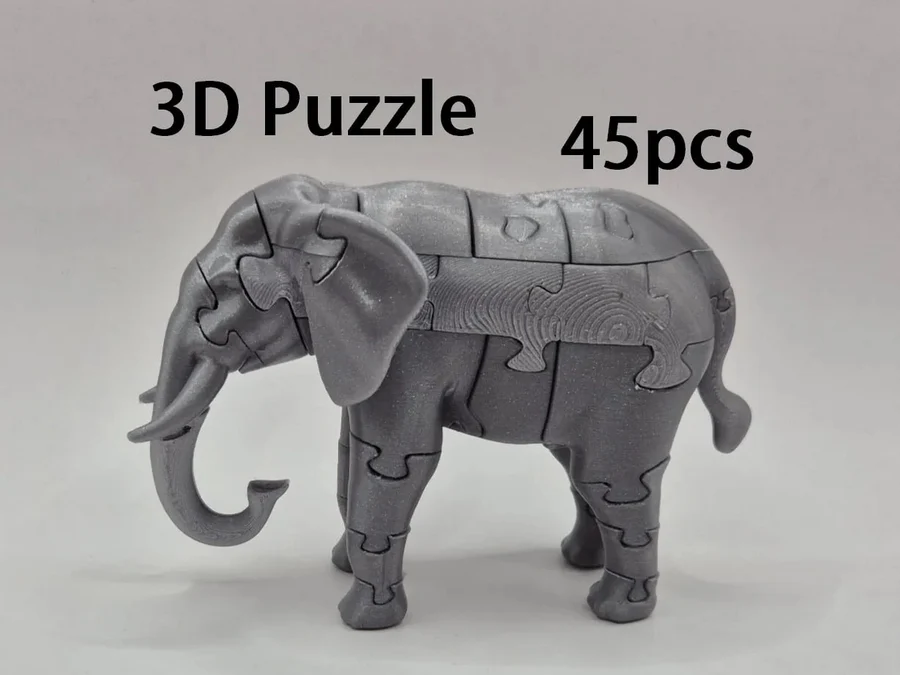 elephant 3d puzzle 45 pieces – STL 3D Print Model | AssetsFree.com elephant 3d puzzle 45 pieces - 3D model for printing | AssetsFree.com