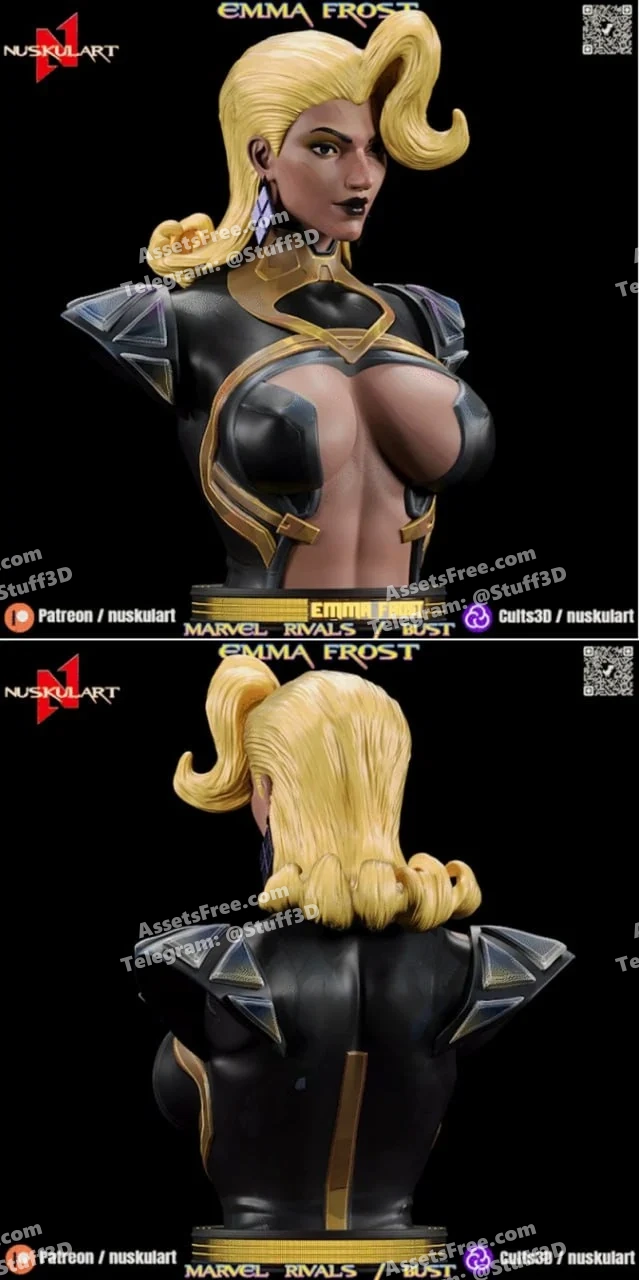 emma frost bust – marvel rivals - 3D model for printing | AssetsFree.com