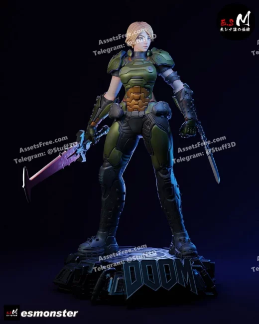 fan_doom female character - 3D model for printing | AssetsFree.com