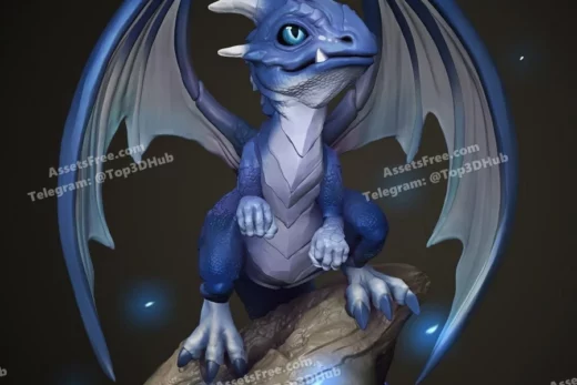 great grimoire – baby dragon - 3D model for printing | AssetsFree.com
