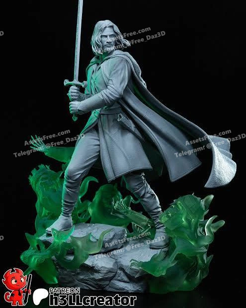 Aragorn Sculpture 3D print model - H3ll Creator Aragorn Sculpture And Bust.webp