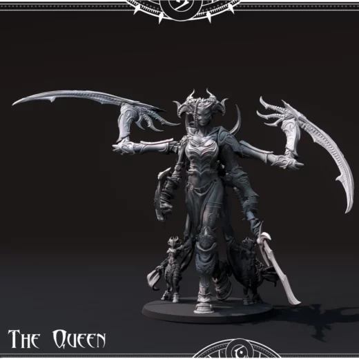 heroic_fantasy_miniatures_demon_queen_daemon_damzels_ - 3D model for printing | AssetsFree.com