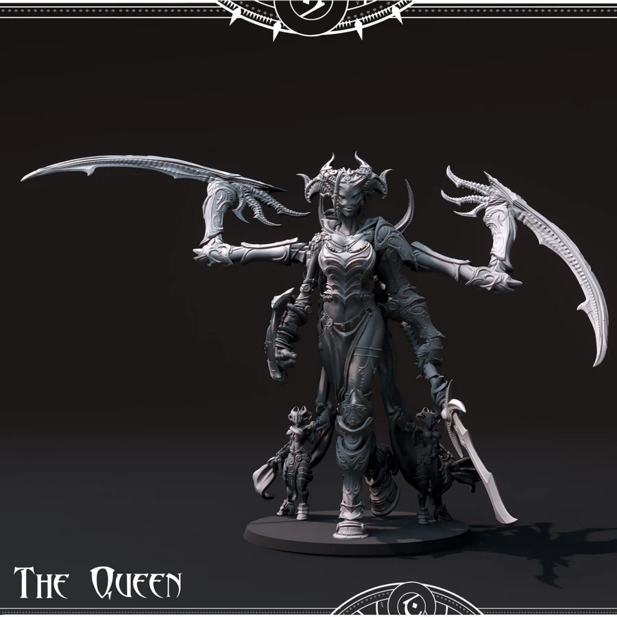 heroic_fantasy_miniatures_demon_queen_daemon_damzels_ - 3D model for printing | AssetsFree.com