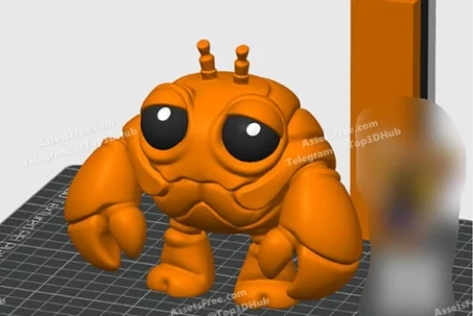 hex3d_articulatedcrabbyman - 3D model for printing | AssetsFree.com