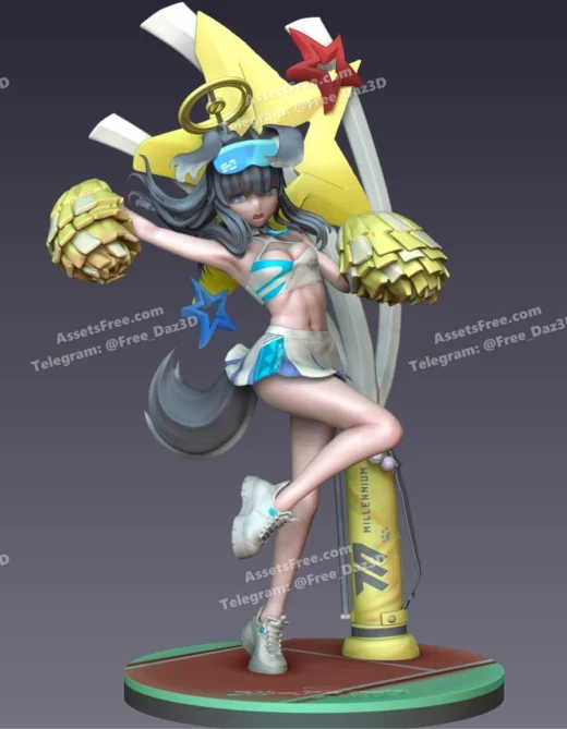 hibiki cheer ver blue archive – pikky - 3D model for printing | AssetsFree.com