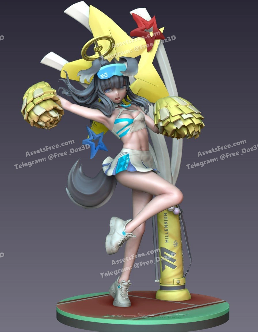 hibiki cheer ver blue archive – pikky - 3D model for printing | AssetsFree.com