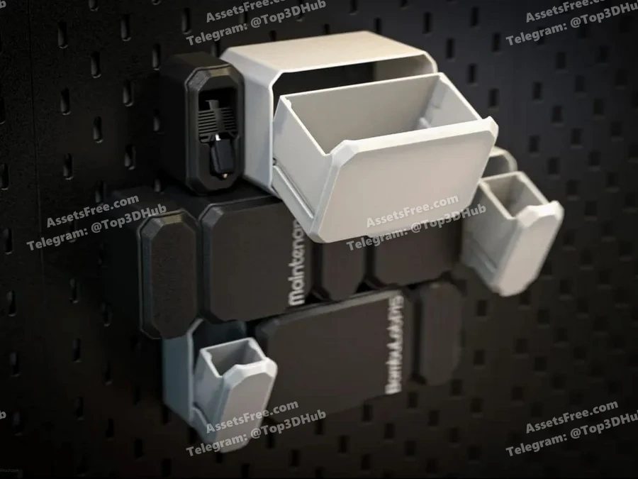 ikea+skadis tilt drawer skadbox v2 - 3D model for printing | AssetsFree.com