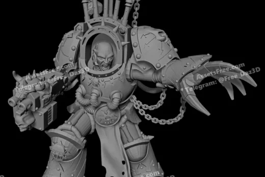iron_hands_lord_terminatorthe_warsmith_warmaster_scale_unsupported - 3D model for printing | AssetsFree.com