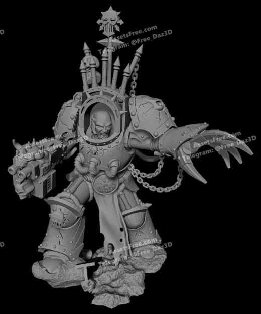 iron_hands_lord_terminatorthe_warsmith_warmaster_scale_unsupported - 3D model for printing | AssetsFree.com