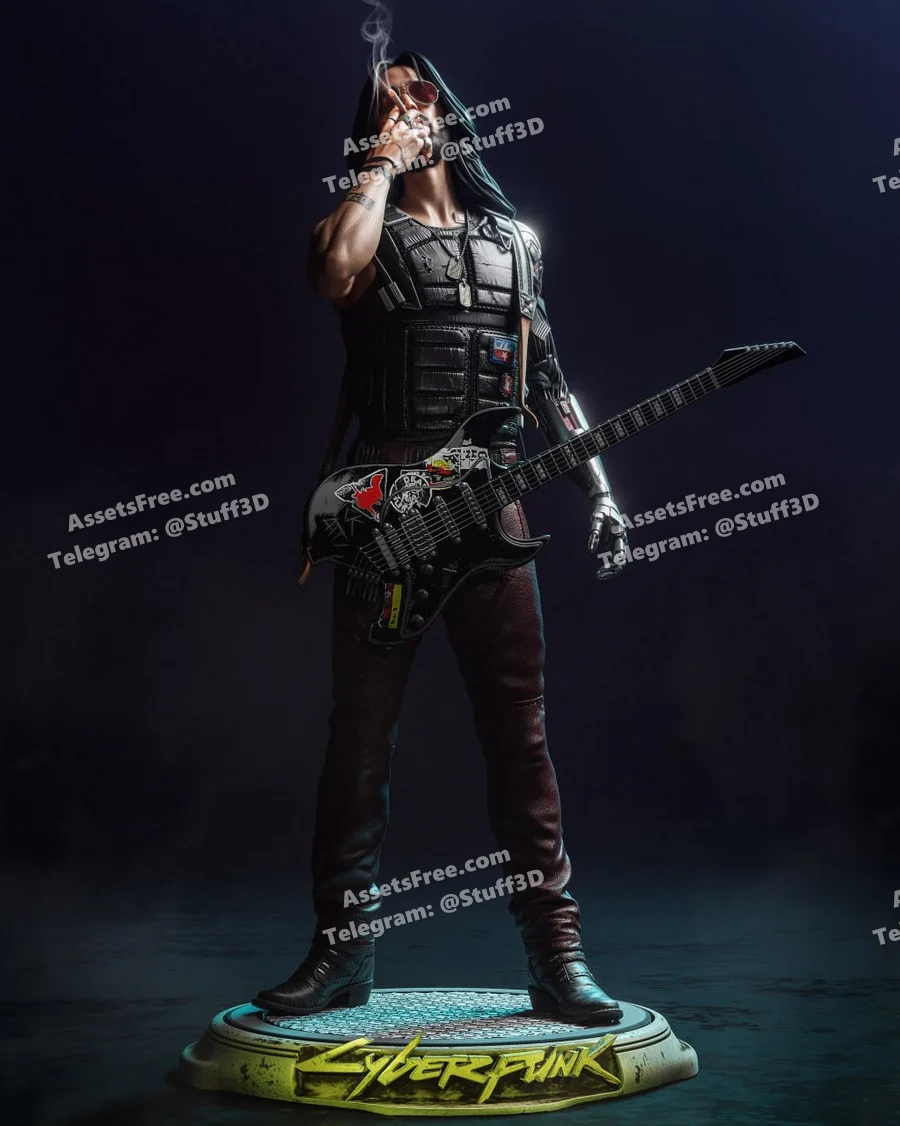 jhonny silverhand ca3d – STL 3D Print Model | AssetsFree.com jhonny silverhand ca3d - 3D model for printing | AssetsFree.com