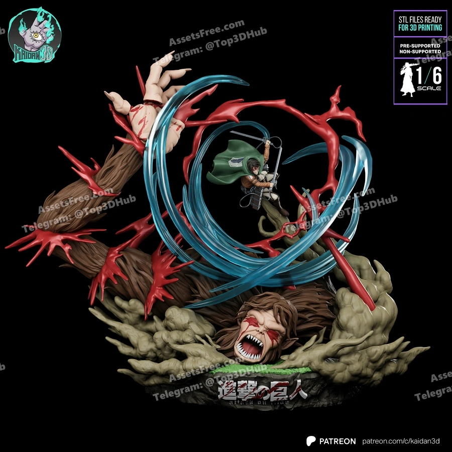 kaidan 3d levi vs beast titan - 3D model for printing | AssetsFree.com