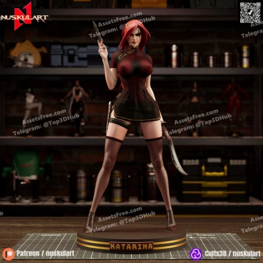 katarina – league of legends – nuskulart - 3D model for printing | AssetsFree.com