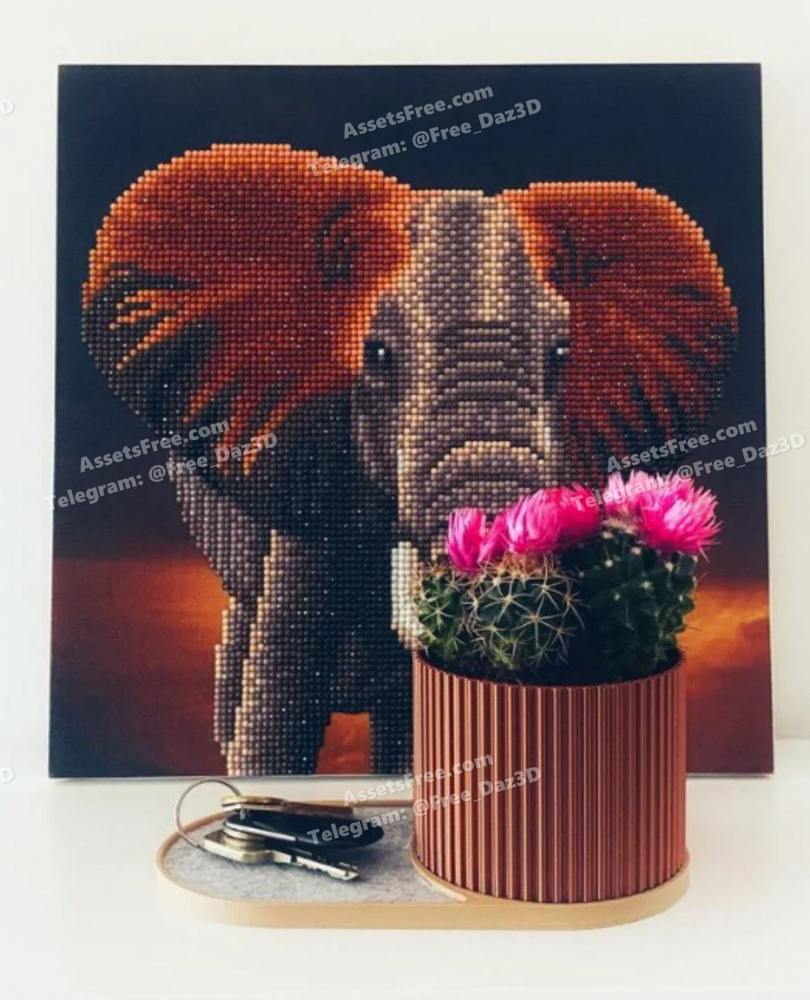 key storage with pot - 3D model for printing | AssetsFree.com