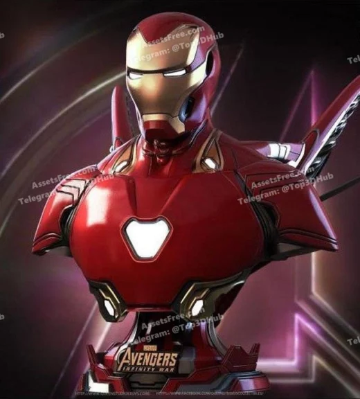 life size bust iron man – mk 50 - 3D model for printing | AssetsFree.com