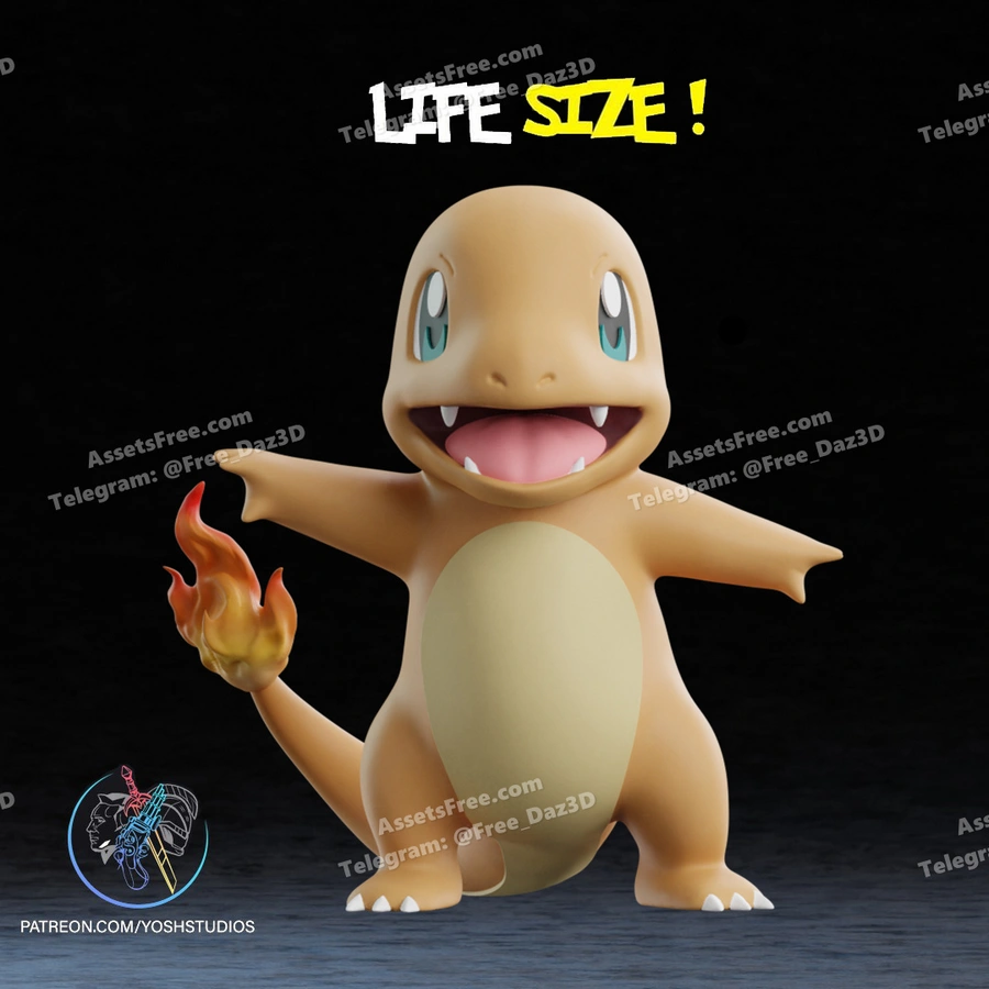 life size charmander - 3D model for printing | AssetsFree.com