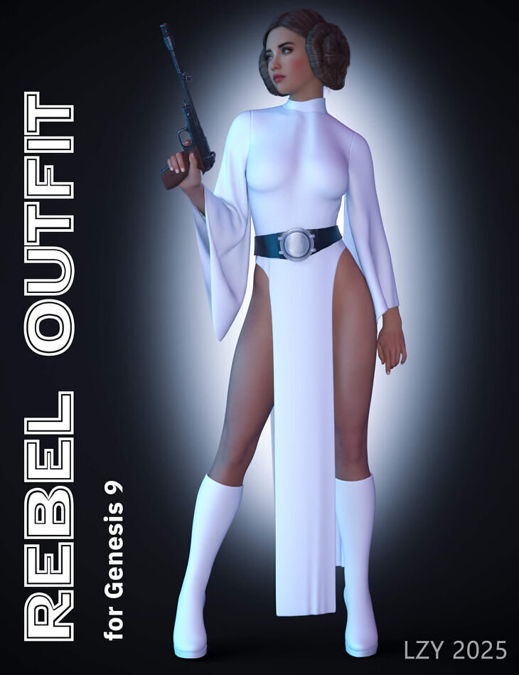 lzy dforce rebel outfit for genesis 9 - 3D model for printing | AssetsFree.com