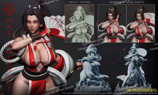 mai shiranui - 3D model for printing | AssetsFree.com