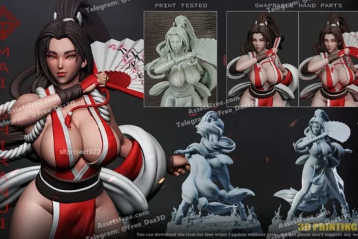 mai shiranui - 3D model for printing | AssetsFree.com
