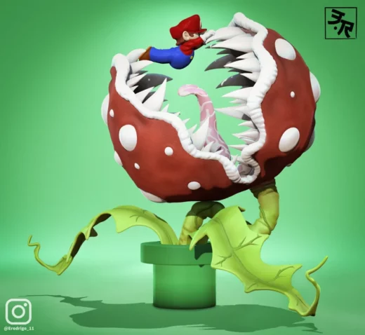 mario bros vs piranha plant stl_for_home - 3D model for printing | AssetsFree.com
