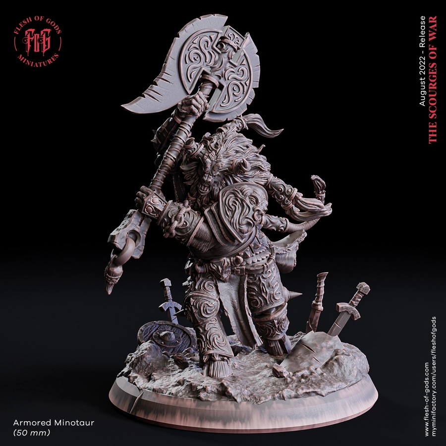 monster – armored minotaur 50 mm – STL 3D Print Model | AssetsFree.com monster – armored minotaur 50 mm - 3D model for printing | AssetsFree.com