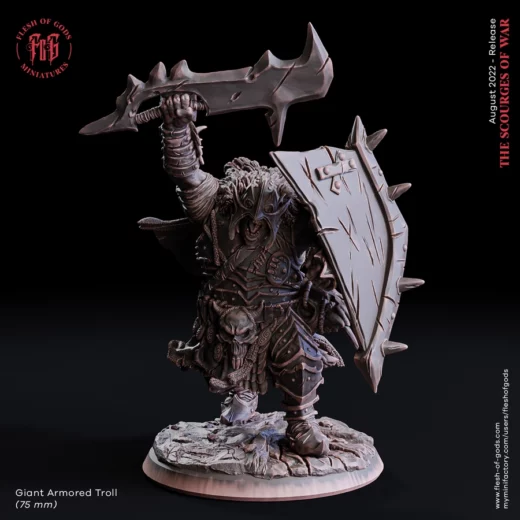 monster – armored troll 75 mm - 3D model for printing | AssetsFree.com