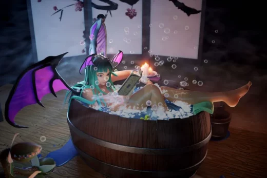 Morrigan aensland relaxing darkstalkers fanart @top3dhub