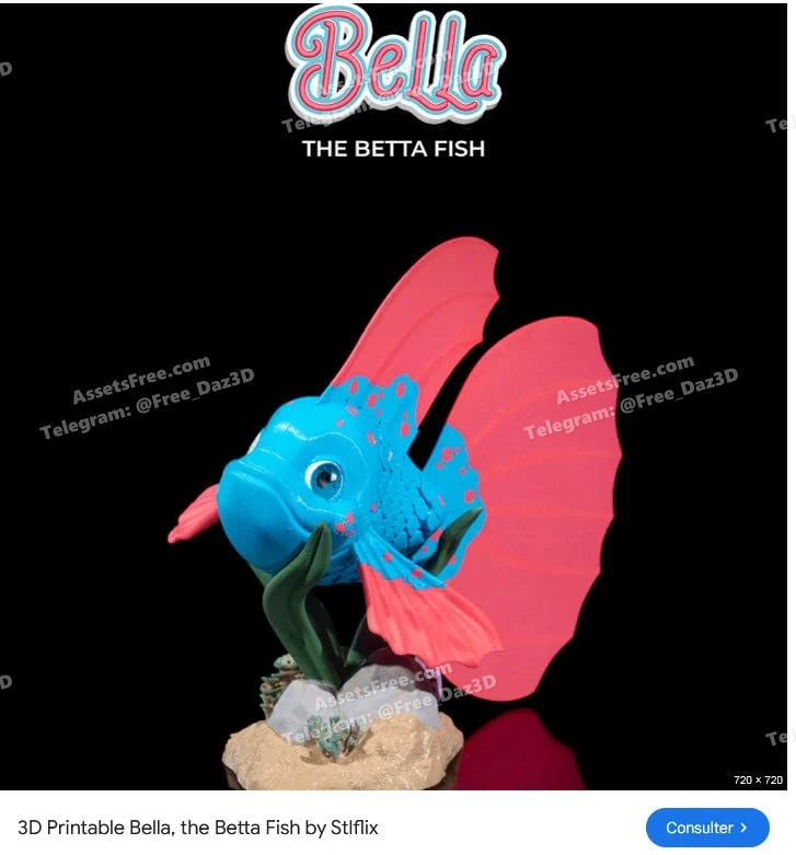 mr3d_bella_the_betta_fish - 3D model for printing | AssetsFree.com