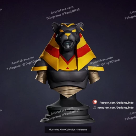 mummies alive – ja kal bust - 3D model for printing | AssetsFree.com