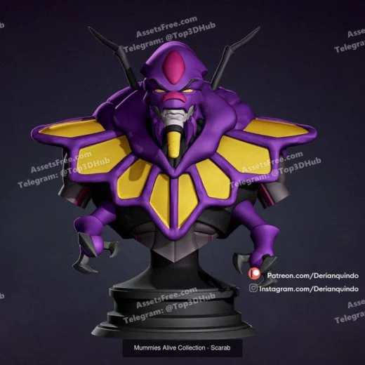 mummies alive – scarab bust - 3D model for printing | AssetsFree.com